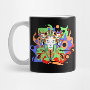 mad woman ecopop paninaro aesthetic wallpaper art of surreal faces Mug